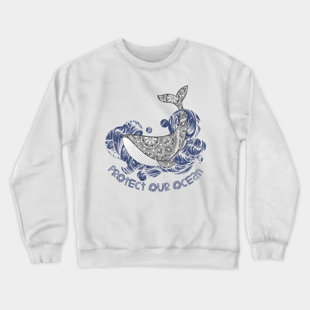 Protect The Ocean Crewneck Sweatshirt by avshirtnation